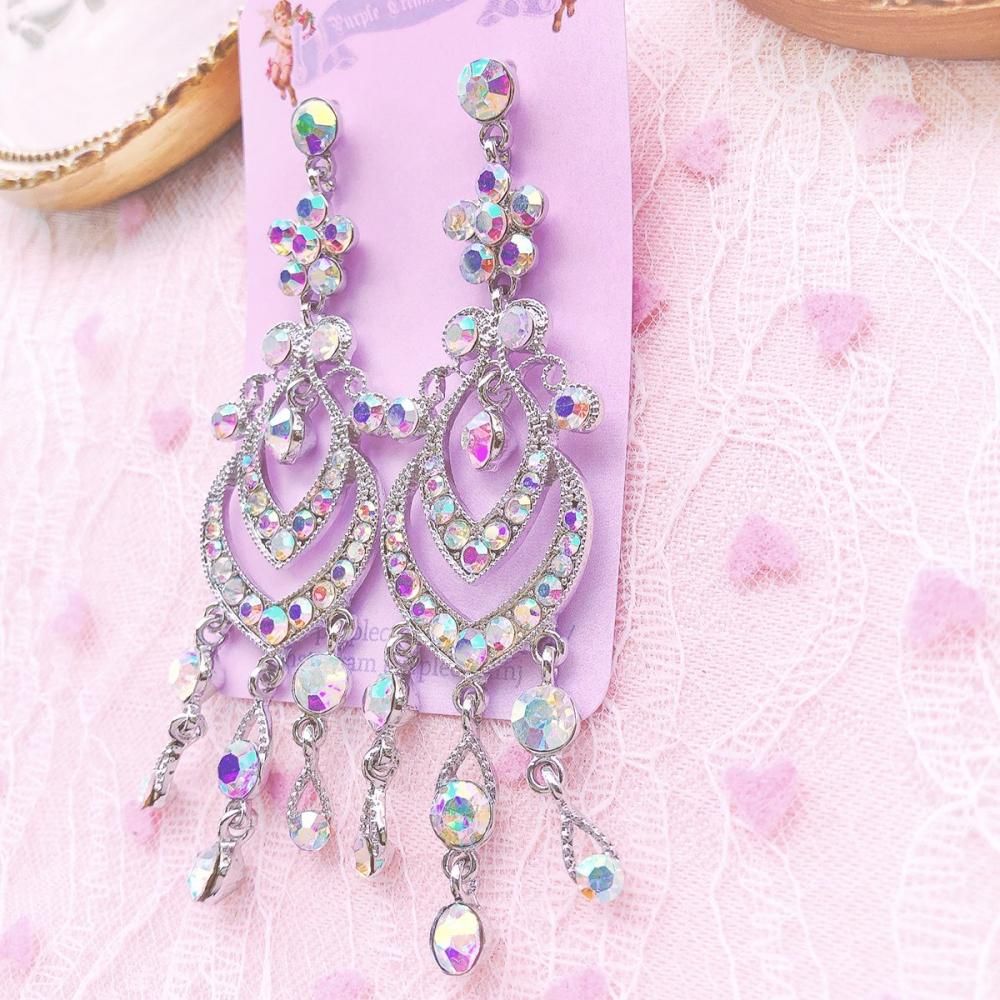 Purple Cream P557 ビジュー ピアス