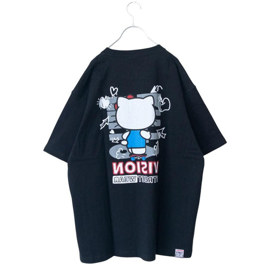 VISION STREET WEAR サンリオ HelloKitty キティ Front/Back Tシャツ BLACK