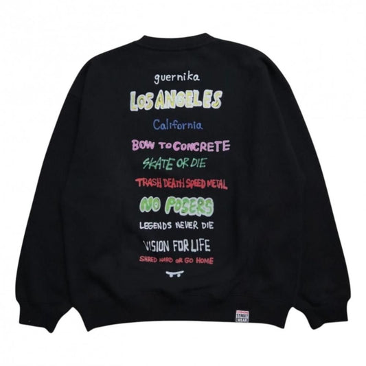 VISION STREET WEAR guernika Skull Skater スウェットシャツ BLACK