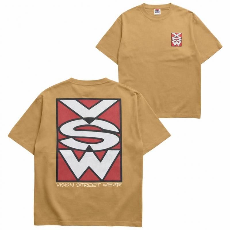 VISION STREET WEAR VISION50th VSW 80’Log Tee / プリント 半袖Tシャツ Sand Baige