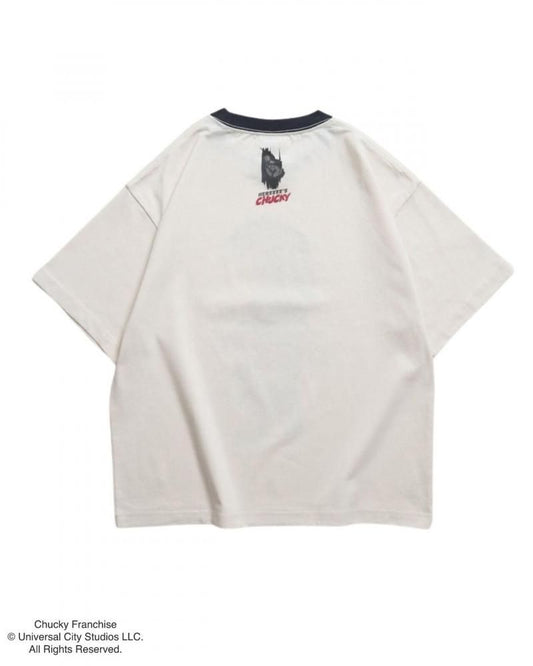 CHUCKY チャッキー BIGプリントTee 半袖Tシャツ チャイルド・プレイ Ringer White