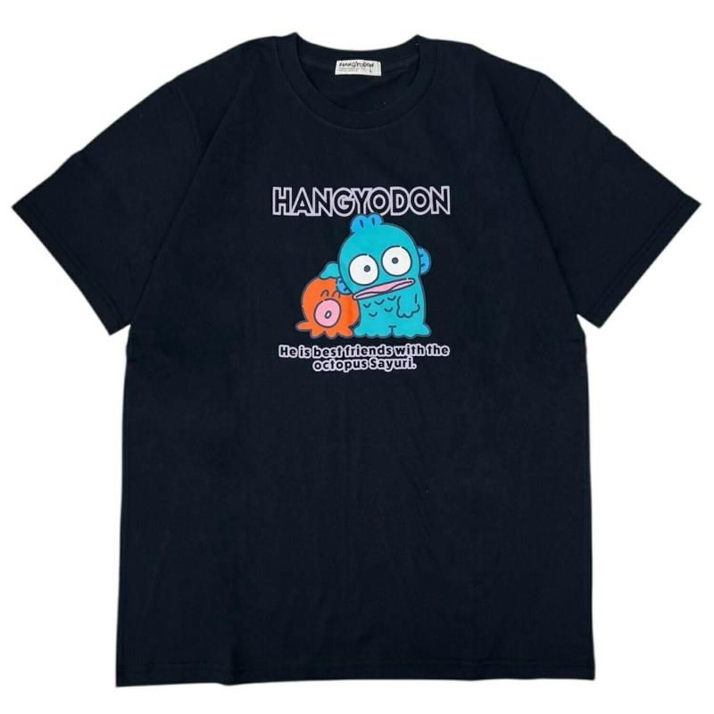 サンリオ キャラクターズ ハンギョドン 半袖 プリント Tシャツ NAVY