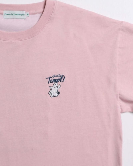 POWER TO THE PEOPLE オバケ刺繍 ロンT Pink