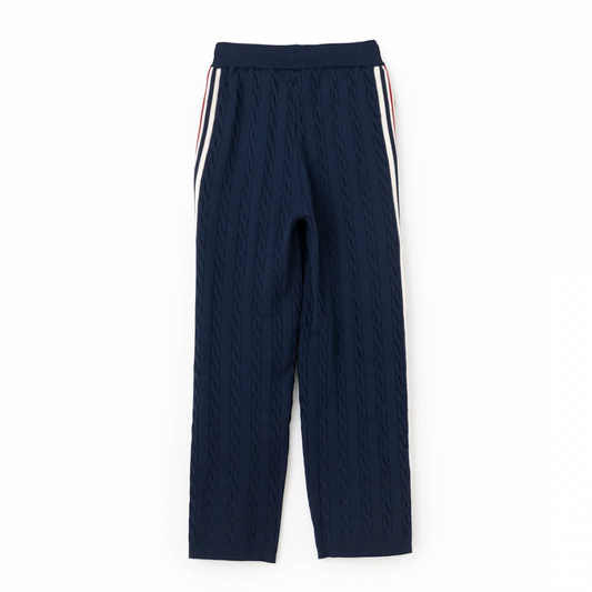 FILA CABLE KNIT TRACK PANTS / ケーブルニット トラックパンツ レディース NAVY