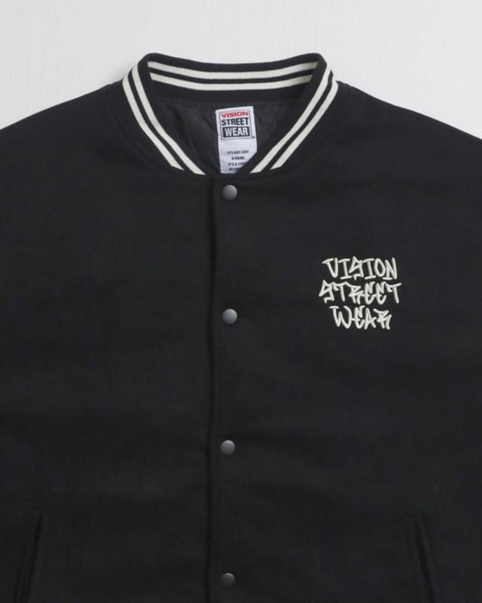 VISION STREET WEAR フェイクスウェード スタジアムジャケット Black