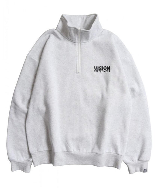 VISION STREET WEAR 裏起毛 ゴースト異素材ジップスウェット Gray