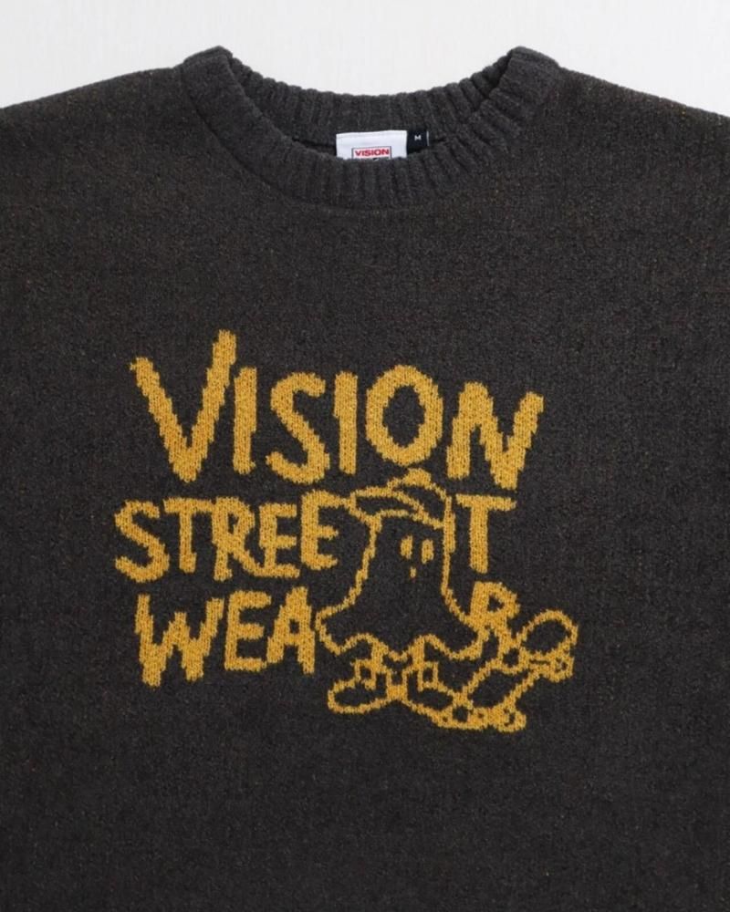 VISION STREET WEAR ゴースト ジャガードニット Charcoal