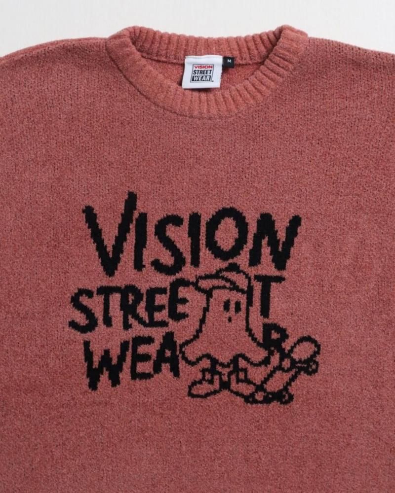 VISION STREET WEAR ゴースト ジャガードニット Pink