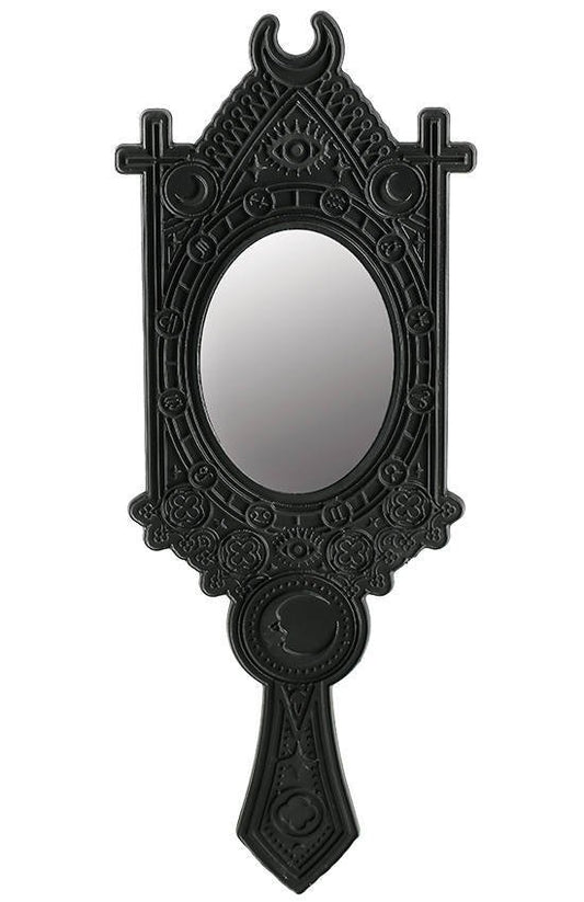 Restyle Fortune Teller Mirror with Crescent and zodiac signs BLACK