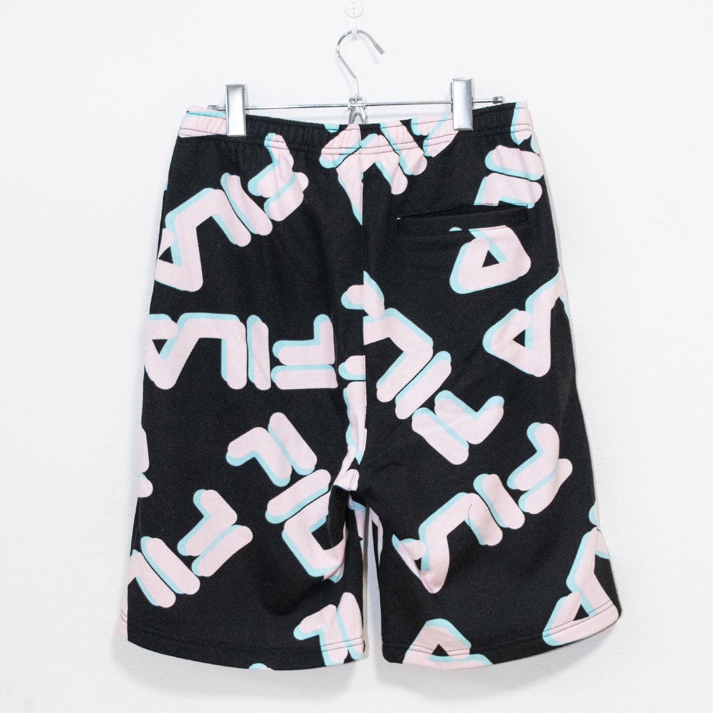 FILA Total Pattern Crew Sweat Shorts FM5645 BLACK