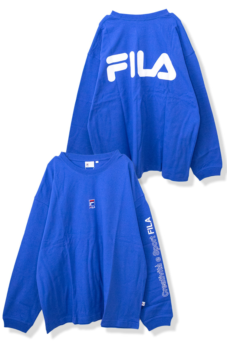 FILA HERITAGE ロゴスリーブ ロンT BLUE FM9807