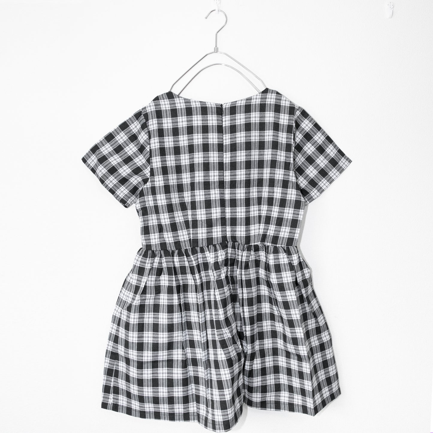 Glitters For Dinner Black & Grey Tartan Baby Doll Dress Tartan Check Dress BLACK