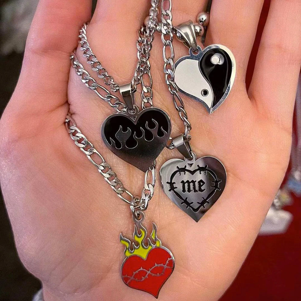 Heart Corazon Chain Necklace SILVER