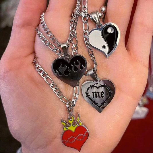 Heart Corazon Chain Necklace SILVER