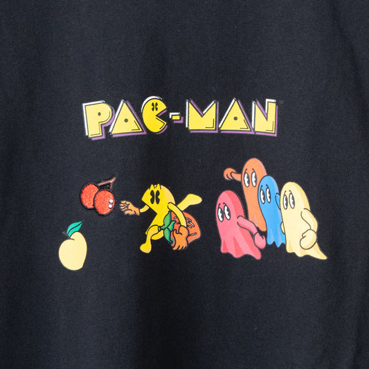 Pac-Man Official Retro Character Print Short Sleeve T-Shirt BLACK