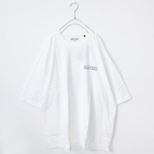 Pac-Man Official Labyrinth Print Short Sleeve Oversized T-Shirt WHITE