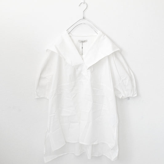 Brown&Street バックフラップ半袖シャツ WHITE