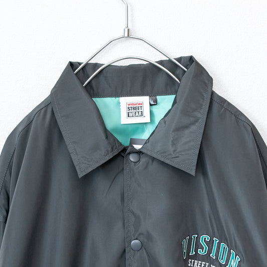 VISION STREET WEAR 袖刺繍 ワイドコーチジャケット CHARCOAL チャコール