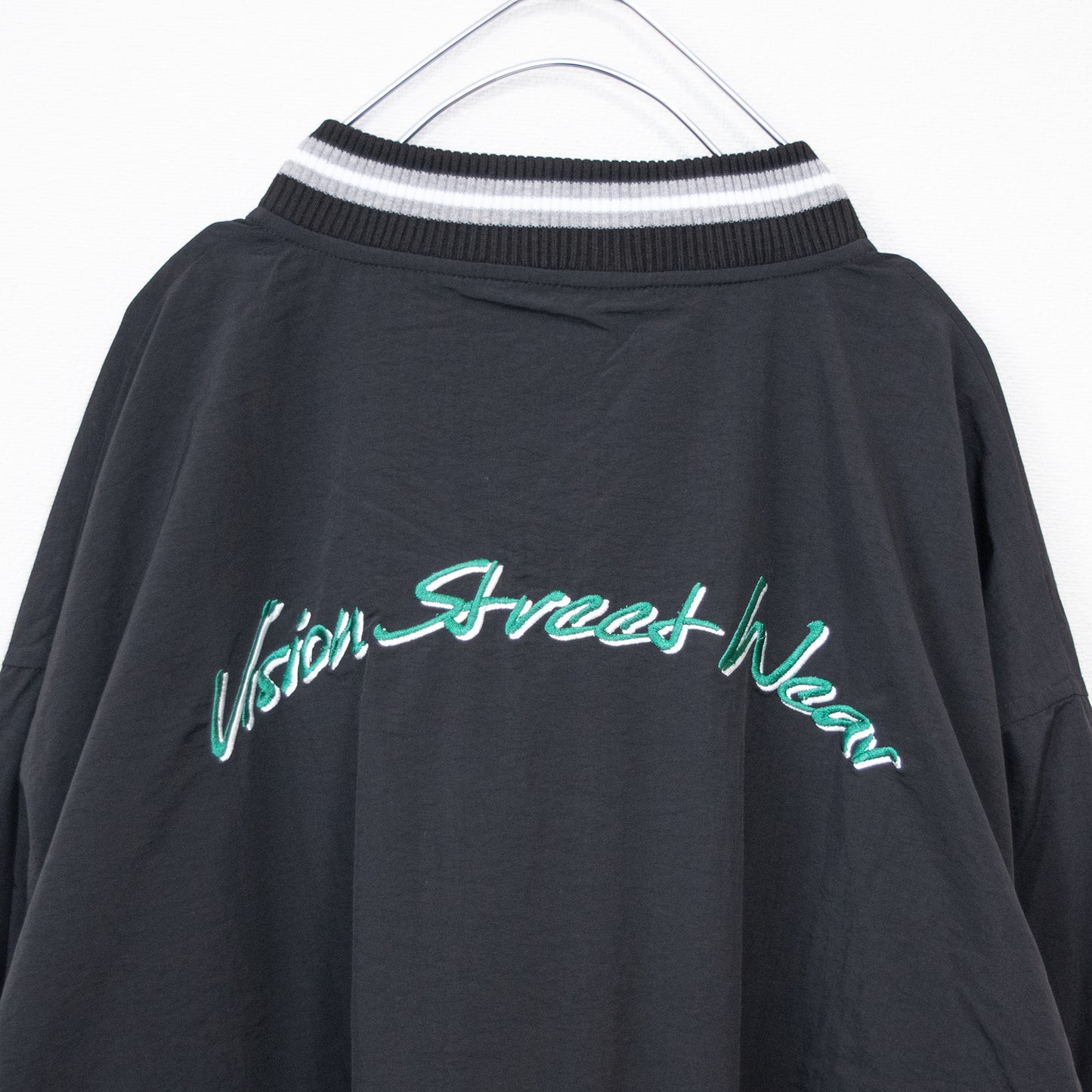 VISION STREET WEAR Nylon Patch Stadium Jacket BLACK