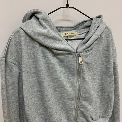 アシンメトリー ジップスウェット セットアップ GRAY グレー