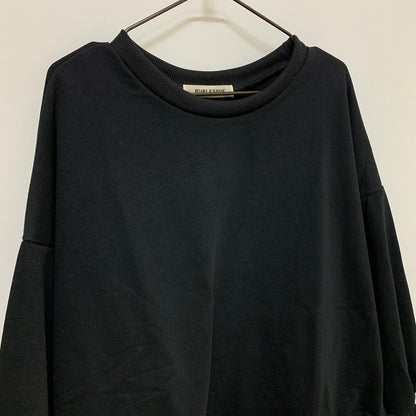 ミニ裏毛レイヤード風スウェット セットアップ BLACK