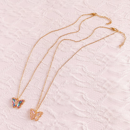 Purple Cream バタフライネックレス P9384