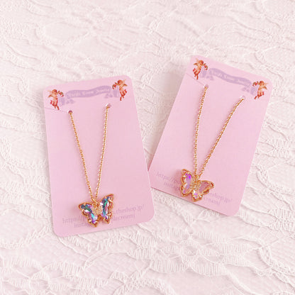 Purple Cream バタフライネックレス P9384