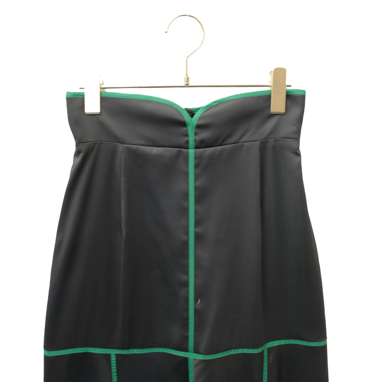 doll up oops high waist piping skirt BLACK GREEN