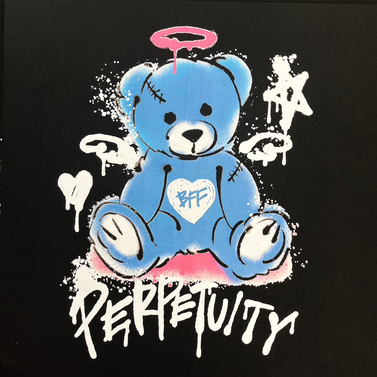 Sick Bear Teddy Bear PERPETUITY Short Sleeve T-Shirt Black/Blue
