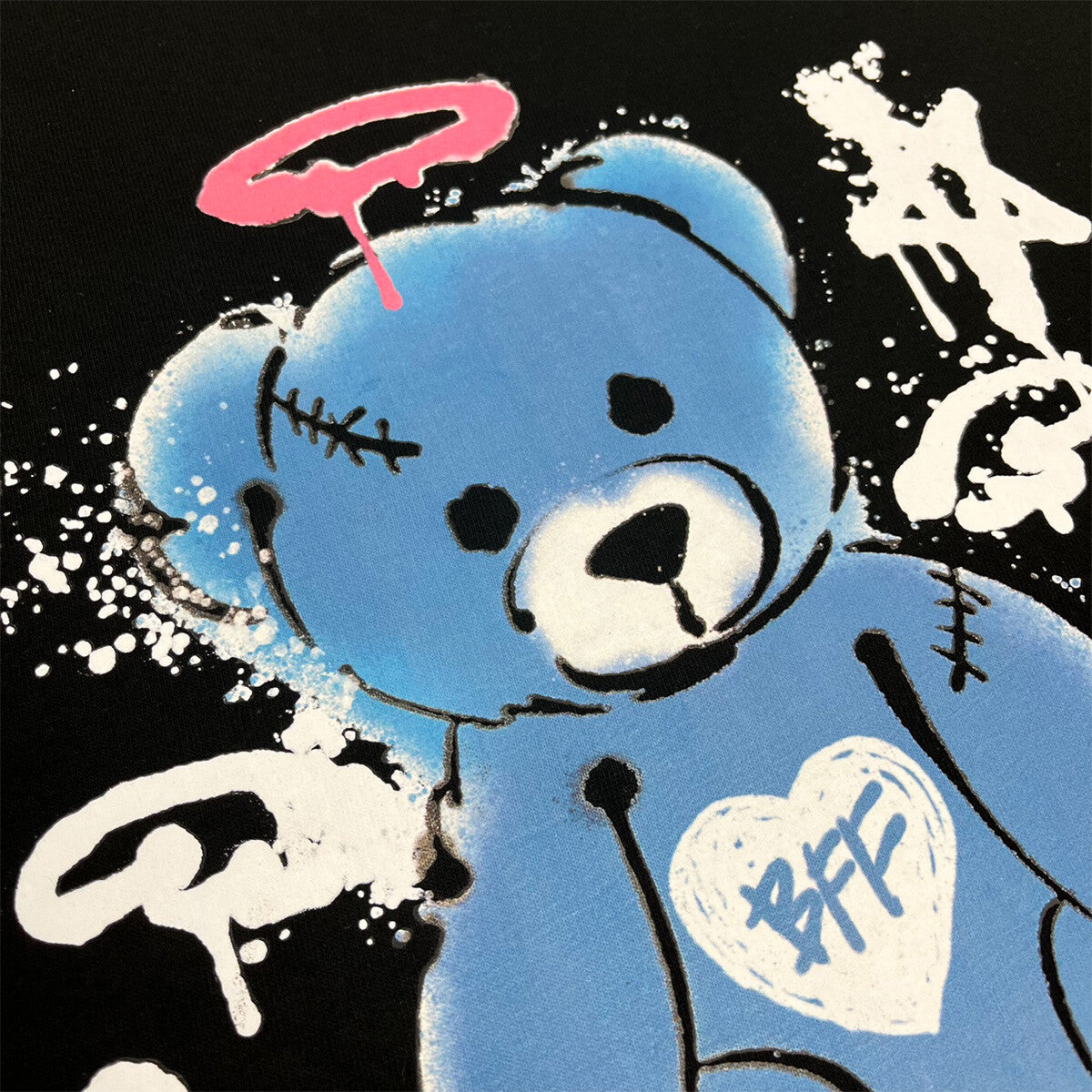 Sick Bear Teddy Bear PERPETUITY Short Sleeve T-Shirt Black/Blue