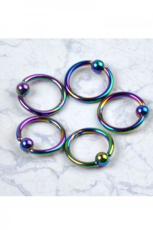 Stainless Steel Captive Beads Ring Body Piercing Mix