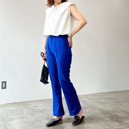 ブロードセーラーカラー ノースリーブ ブラウス WHITE