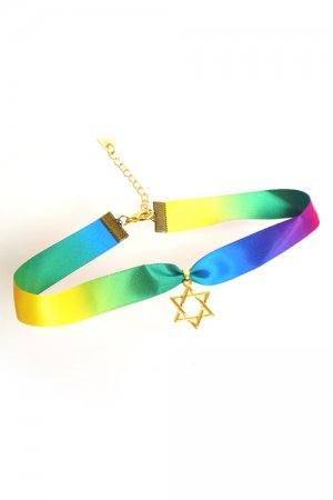 XTS Rainbow Hexagram Choker - YOUAREMYPOISON