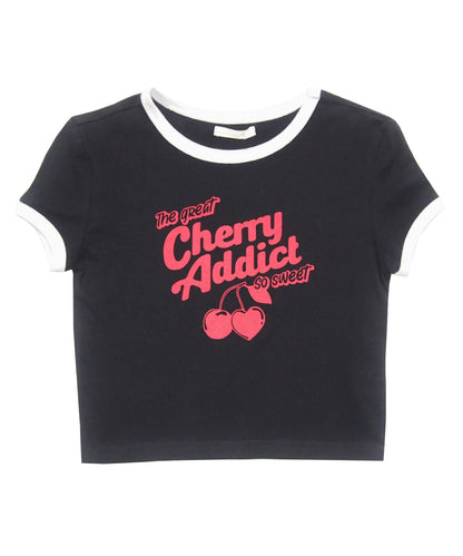 Cherry Ringer Chibi T-shirt BLACK