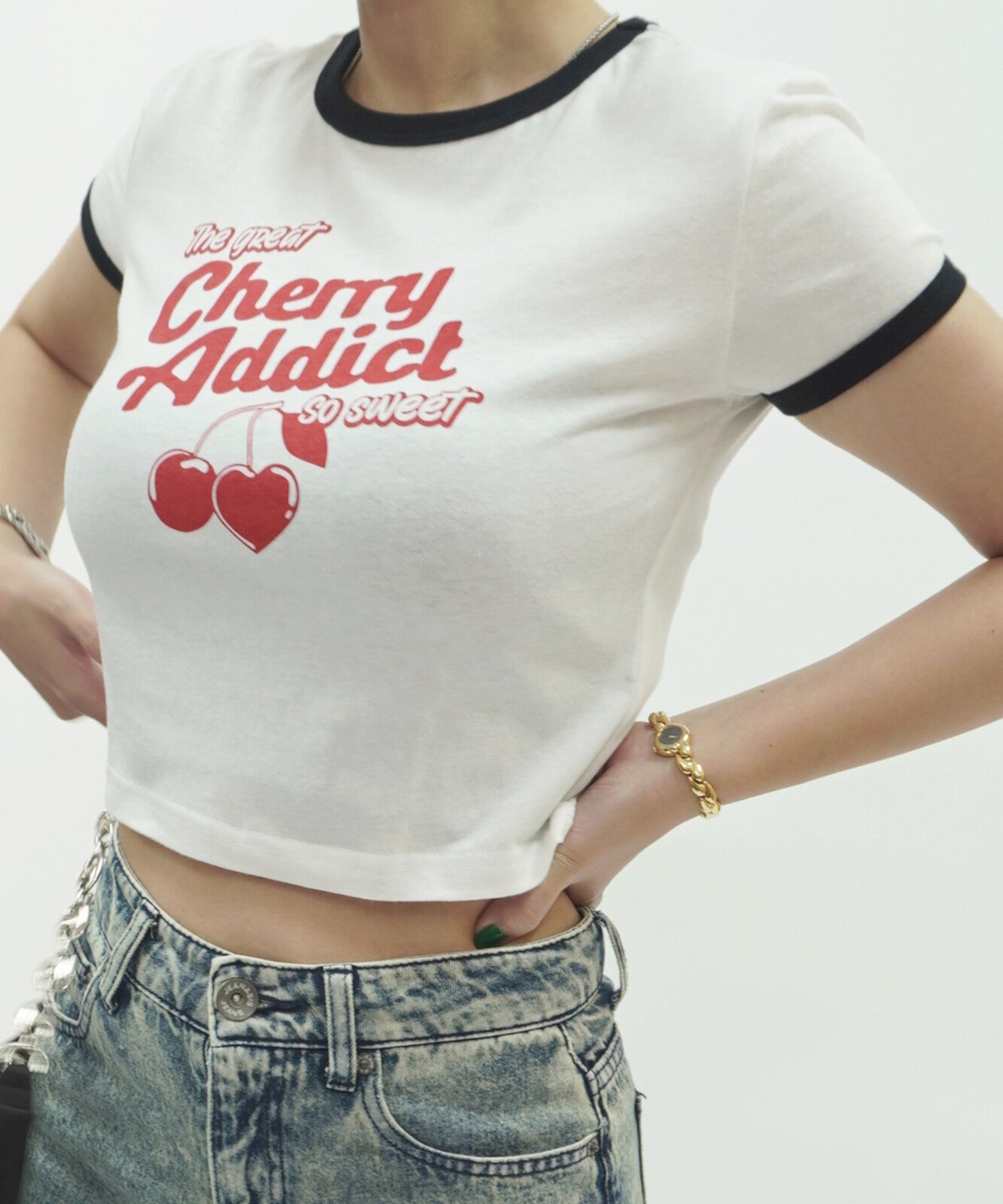 Cherry Ringer Chibi T-shirt WHITE