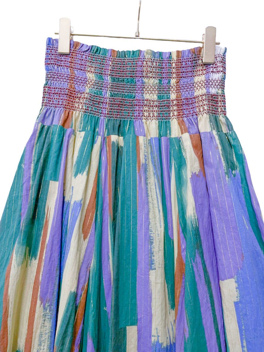 Titilate Valet (TEVALT) Original Paint Pattern Waist Shirring Skirt