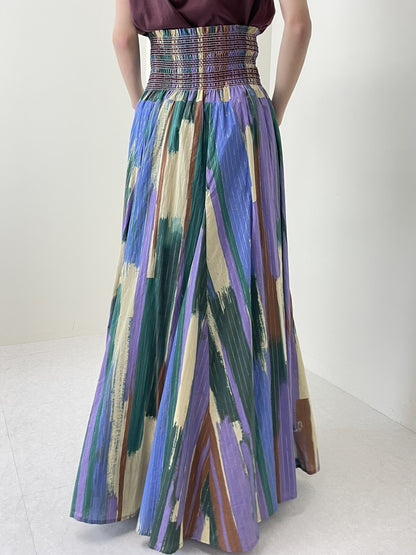 Titilate Valet(TEVALT) オリジナルペイント柄ウェストシャーリングスカート