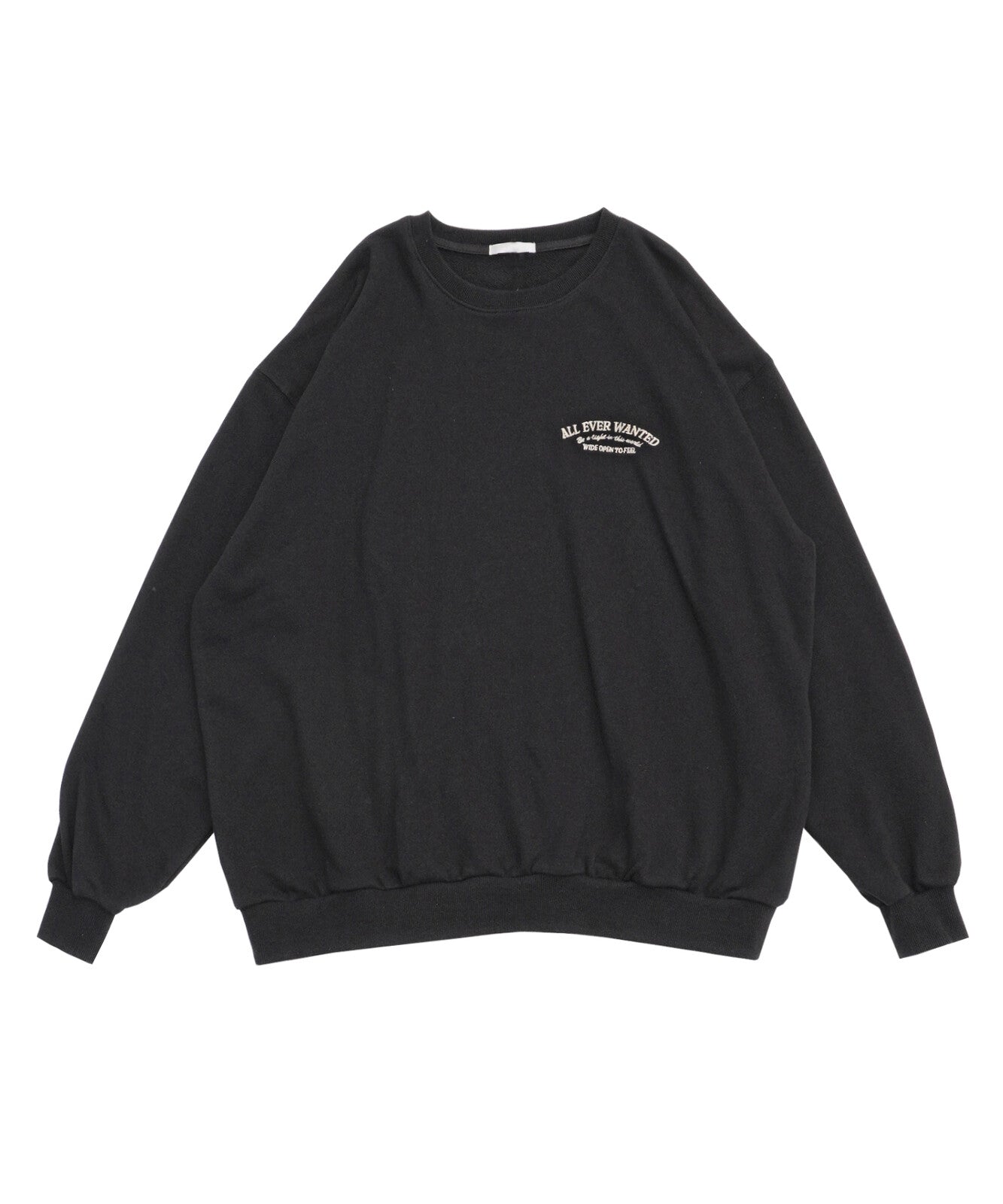 Tiger Embroidery BIG Fleece Sweatshirt BLACK