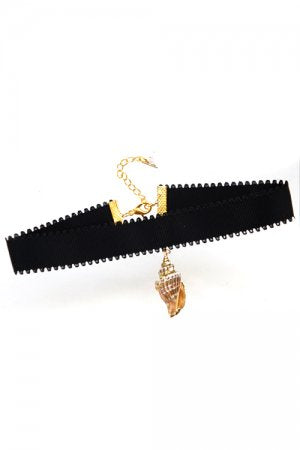 XTS Gold Shell Ribbon Choker - YOUAREMYPOISON