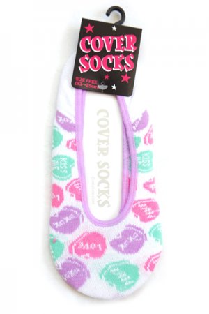 Ladies Cover Socks (Candy Hearts) - YOUAREMYPOISON