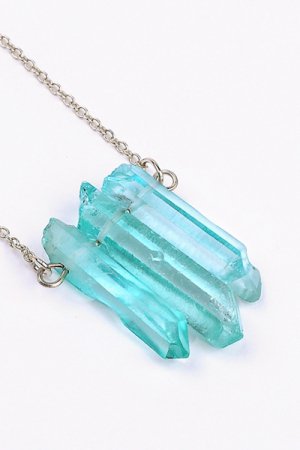 Triple Mini Color Stone Necklace BLUE