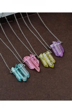 【会員限定0円】Triple Mini Color Stone ネックレス BLUE