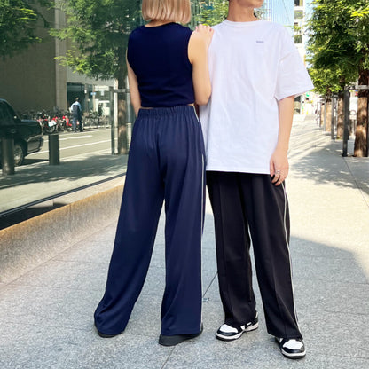 ユニセックスジャージラインパンツ BLACK