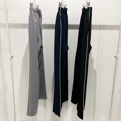 ユニセックスジャージラインパンツ BLACK