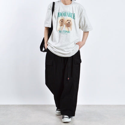 アニマルプリント Tシャツ DOG OATMEAL