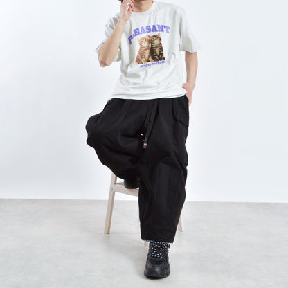 アニマルプリント Tシャツ CAT OATMEAL