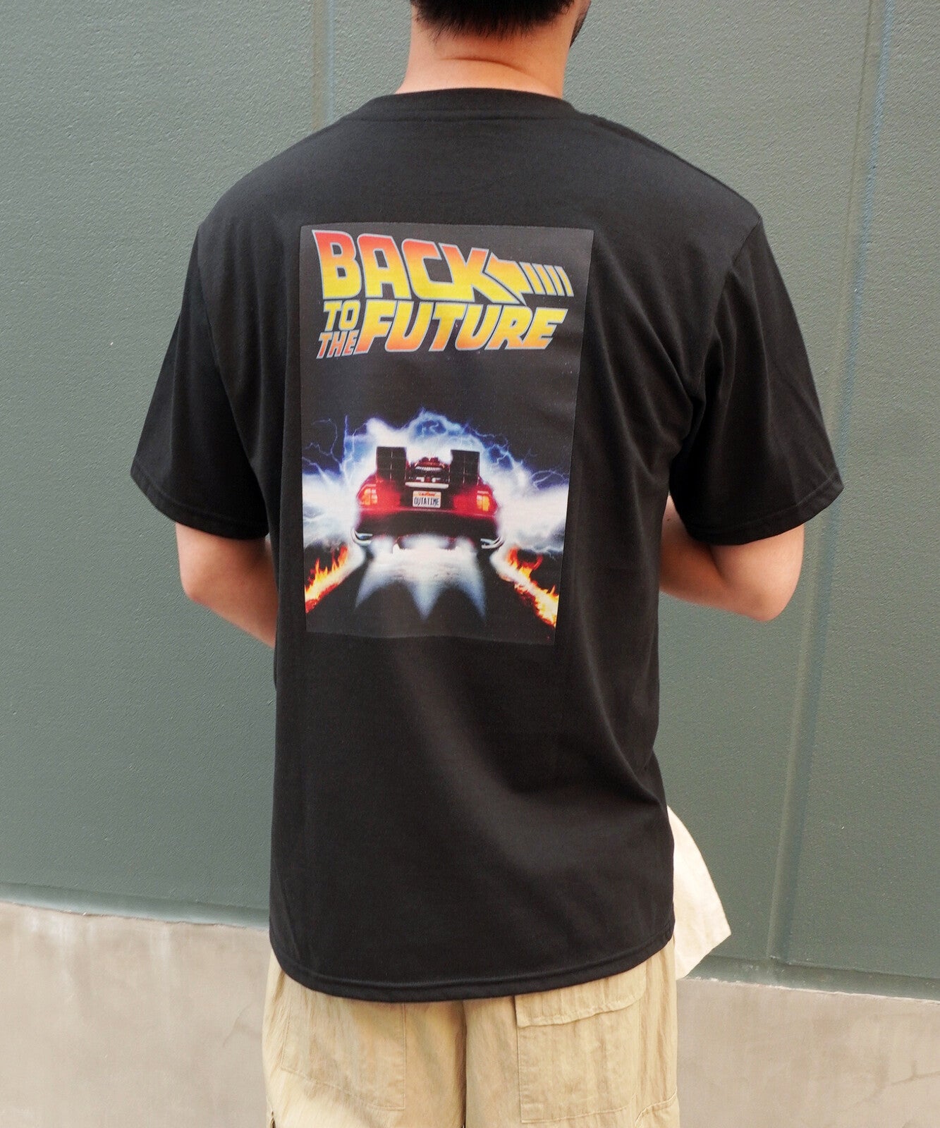 BACK TO THE FUTURE プリント 半袖 BIG Tシャツ BLACK