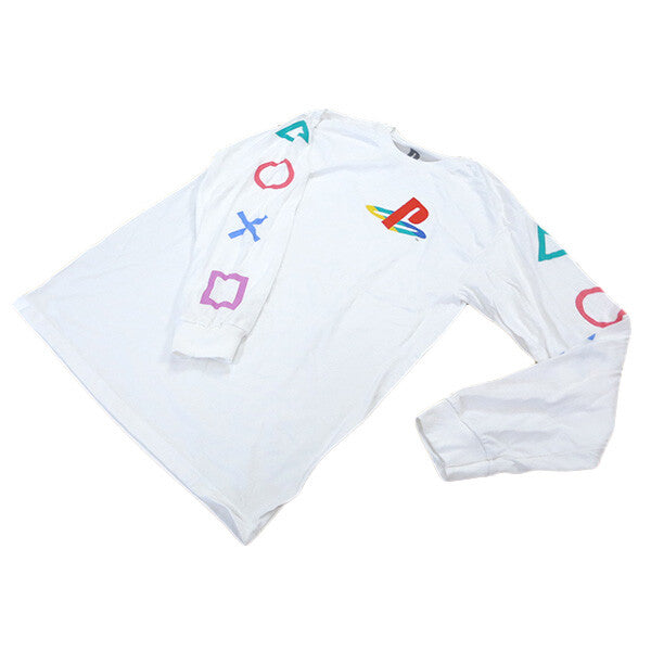 SONY PlayStation 並行輸入品 ロゴプリント ロンT WHITE