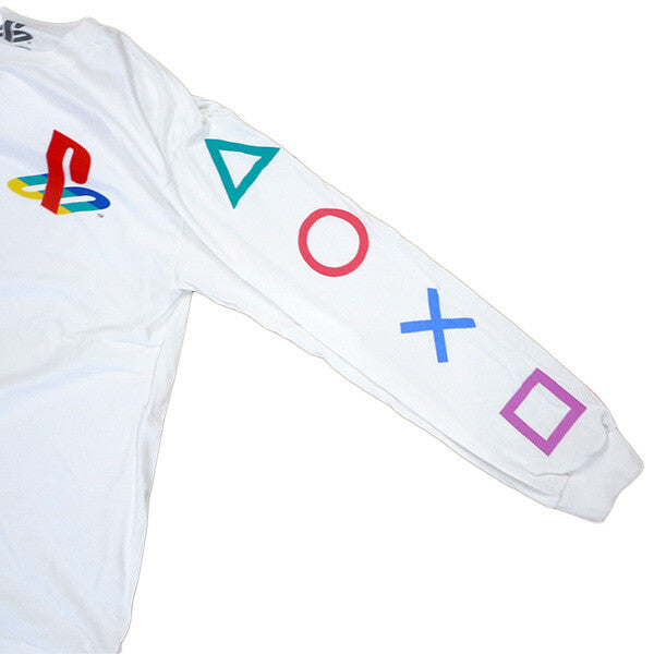 SONY PlayStation 並行輸入品 ロゴプリント ロンT WHITE