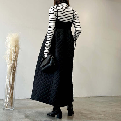 RUMOR ダイヤキルティング キャミワンピース BLACK